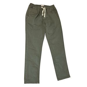 Marine Layer Pants Mens L Green Twill Cotton Saturday Slim Stretch Straight